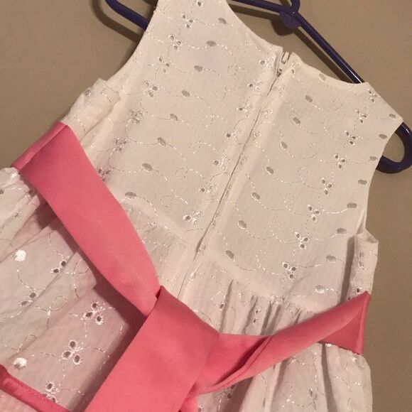 Jessica Ann Pink & White Eyelet Dress - Sz 5 - Picture 7 of 7